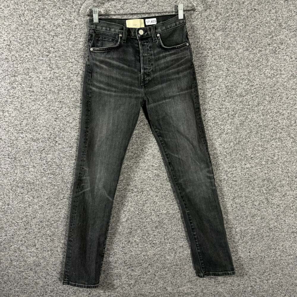 CQY Women's Size 26 Black High Rise Slim Straight Cropped Jeans